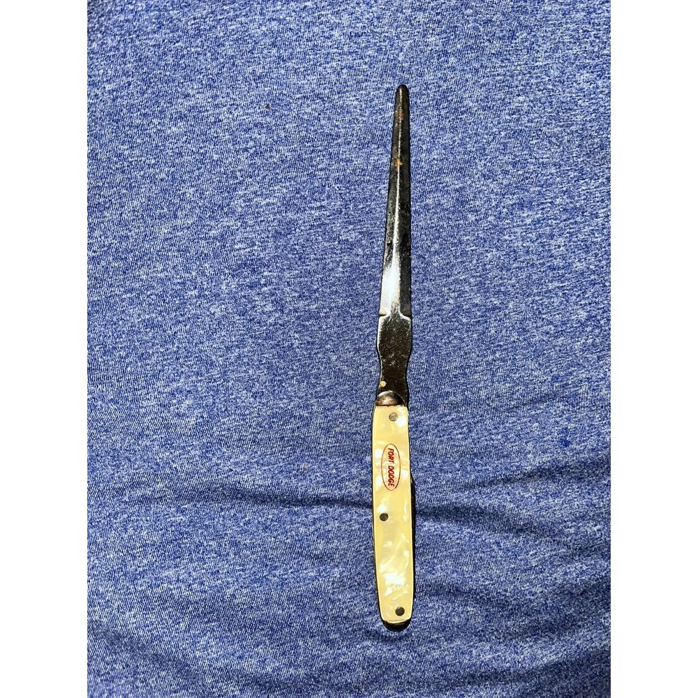 Vintage Rare Fort Dodge Mail Letter Opener With Pearl Handled Knife